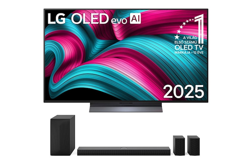 48 colos LG OLED evo AI C5E 4K Smart TV és S70TR LG Home Theater Soundbar