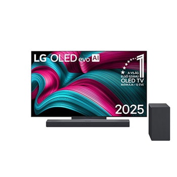 55 colos LG OLED evo AI C5 4K Smart TV és SC9S 3.1.3 Dolby Atmos soundbar