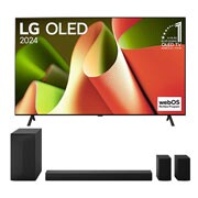 A(z) 65 colos LG OLED B4 4K Smart TV 2024 &#43; S60TR 5.1 csatornás hangprojektor 2024 BOLED65B43.S60TR elölnézete