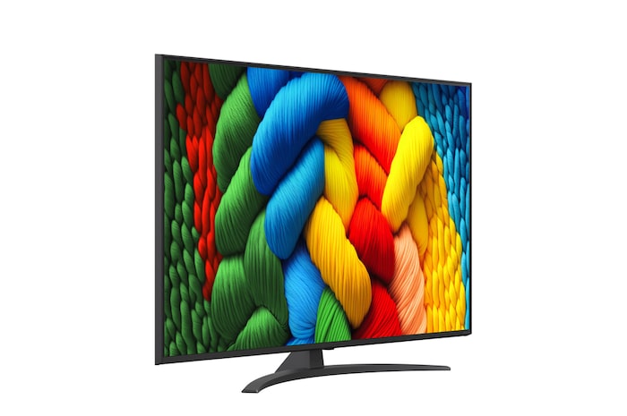 LG NanoCell NANO81 TV balra néző oldalnézete.