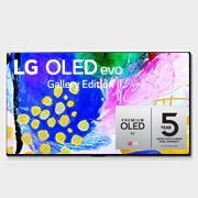 Elölnézet, melyen az LG OLED evo Gallery Edition látható a képernyőn