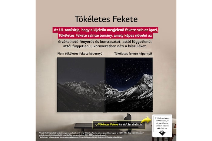 Tökéletes Fekete LG OLED evo AI TV-n összefoglalva