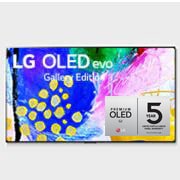 Elölnézet, melyen az LG OLED evo Gallery Edition látható a képernyőn