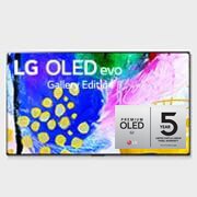 Elölnézet, melyen az LG OLED evo Gallery Edition látható a képernyőn
