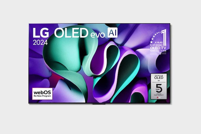 LG Világelső valódi vezeték nélküli TV 83 hüvelykes LG OLED evo AI M4 4K 144Hz-es kép- és hangátvitellel , OLED83M49LA