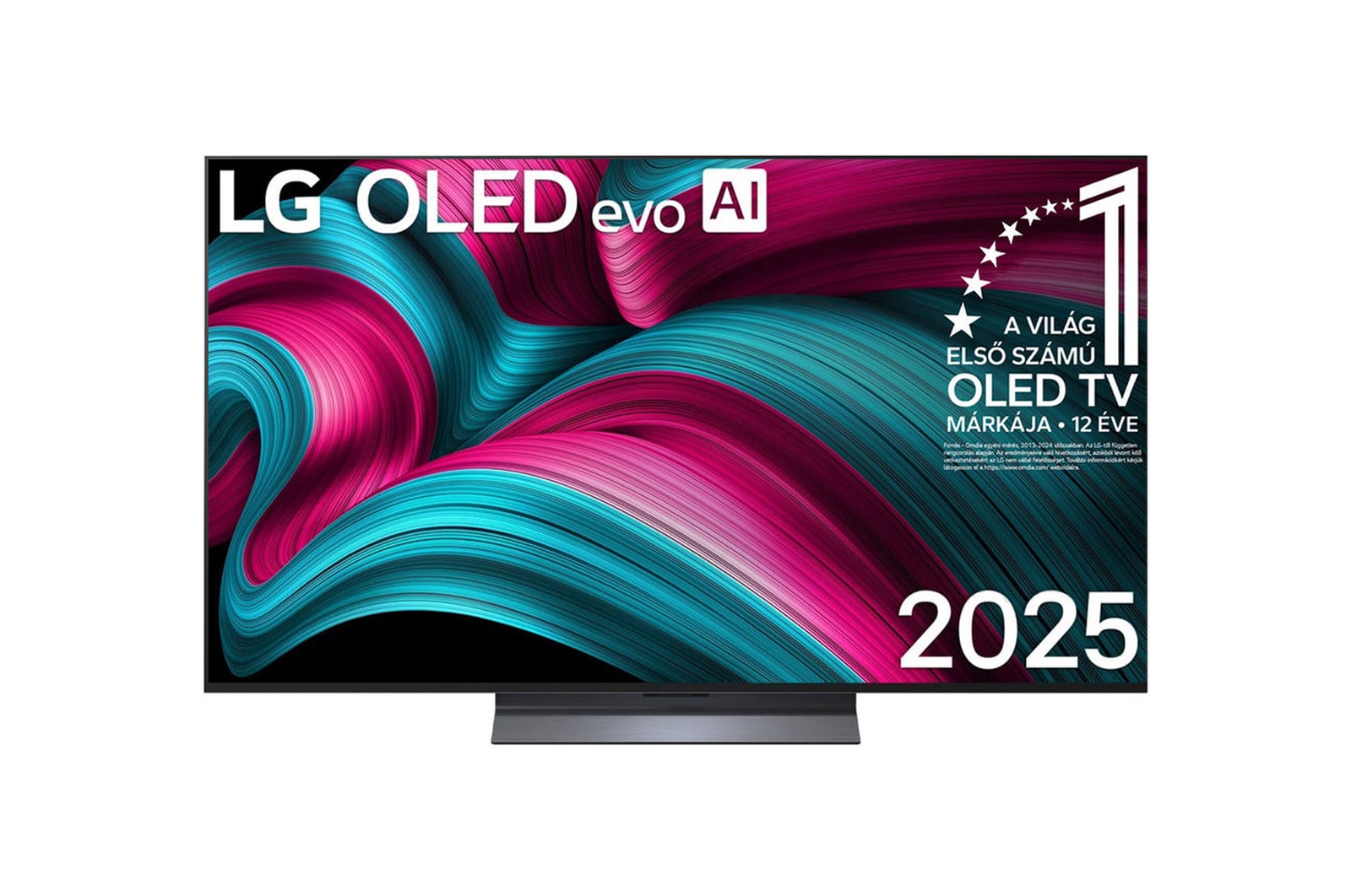 OLED55C5ELB elölnézet OLED evo AI logóval