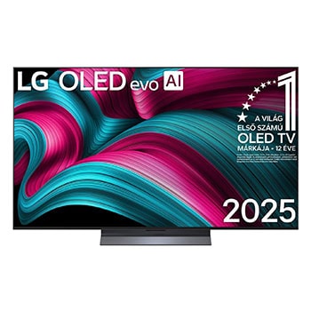 OLED55C5ELB elölnézet OLED evo AI logóval