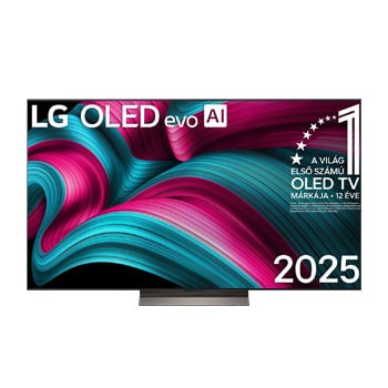 OLED65C5ELB elölnézet OLED evo AI logóval