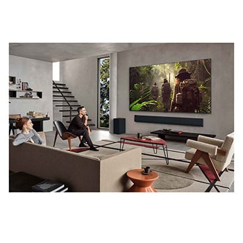 OLED65G51LW TV luxusotthon nappalijában.