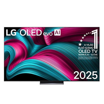 OLED83C5ELA elölnézet LG OLED evo AI 2025 logóval