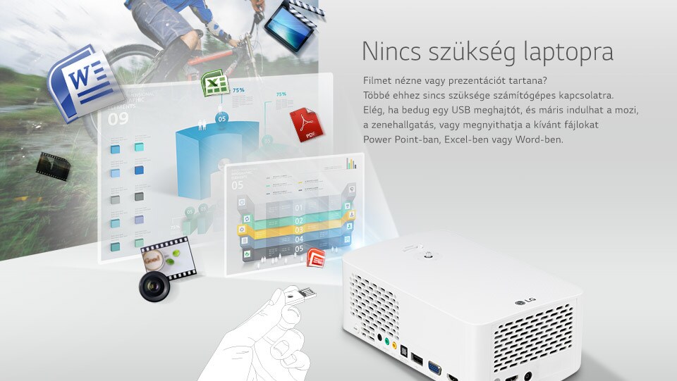 HORDOZHATÓ LED PROJEKTOR FULL HD FELBONTÁSSAL ÉS 1400 ANSI
