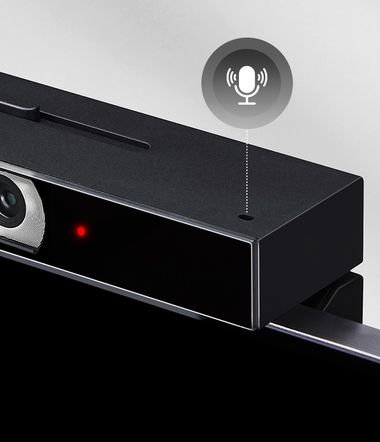 Mikrofon alakú piktogram látható az LG Smart Cam termék felett.