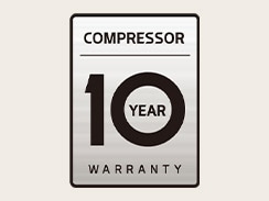 Logo garansi 10 tahun pada kompresor AC LG.