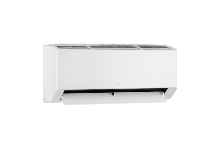 Left-side view of LG TURBOCOOL Standard Air Conditioner with open lower vane