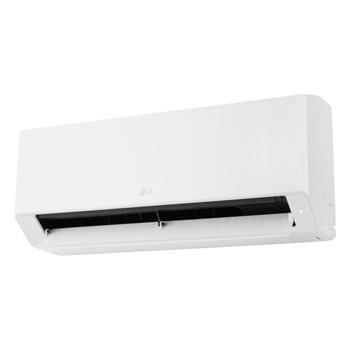 Right low-angle front view of LG TURBOCOOL Standard Air Conditioner with open lower vane