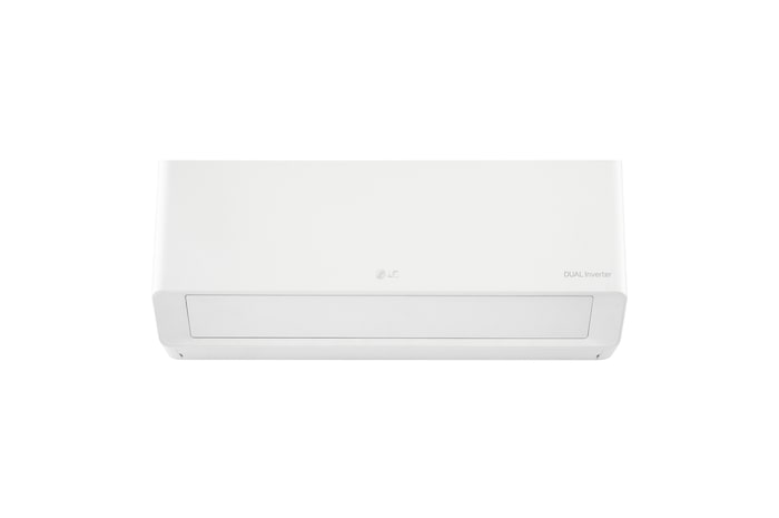 Low-angle front view of LG DUALCOOL Inverter air conditioner