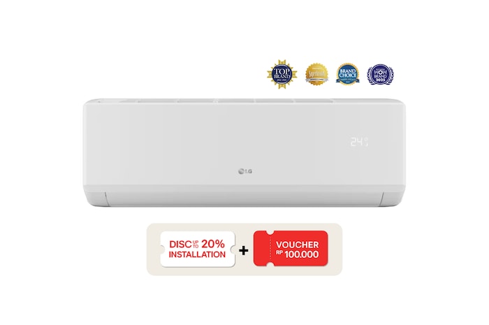 H05TN4 | AC LG Standard 0.5 PK, Hemat Energi dengan desain Minimalis Modern 