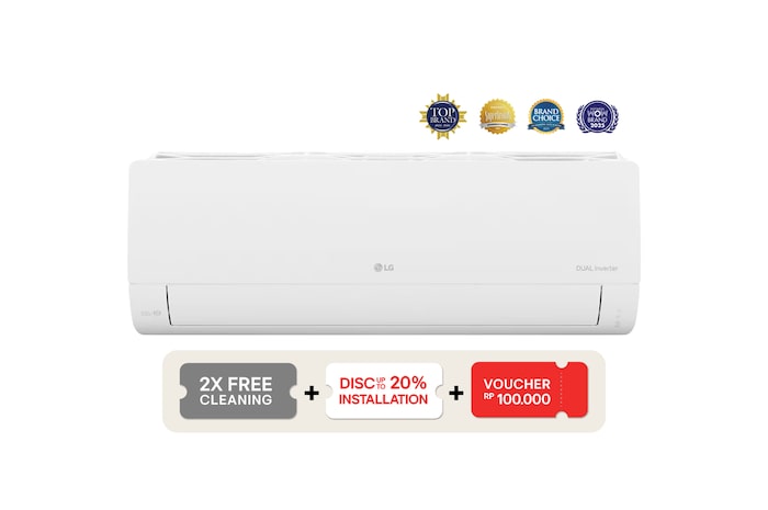 Tampak depan LG DUALCOOL with Watt Control-New Eco 1.5PK(T12EV5)