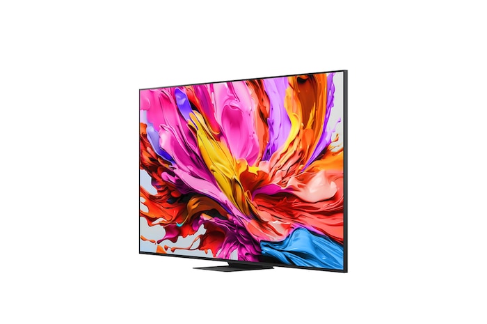 Left-facing side view of LG QNED evo QNED85 TV 