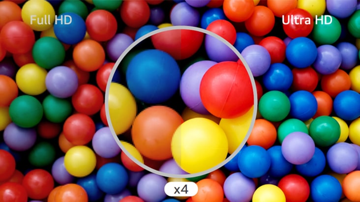 The difference comparing at a glance is shown in Ultra HD quality, which is four times higher than Full HD.