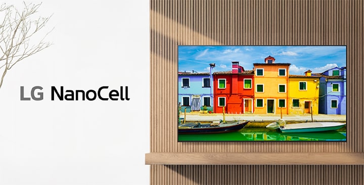 UK760H dengan teknologi LG NanoCell menampilkan layar dengan warna yang cerah dan kualitas gambar yang tajam.