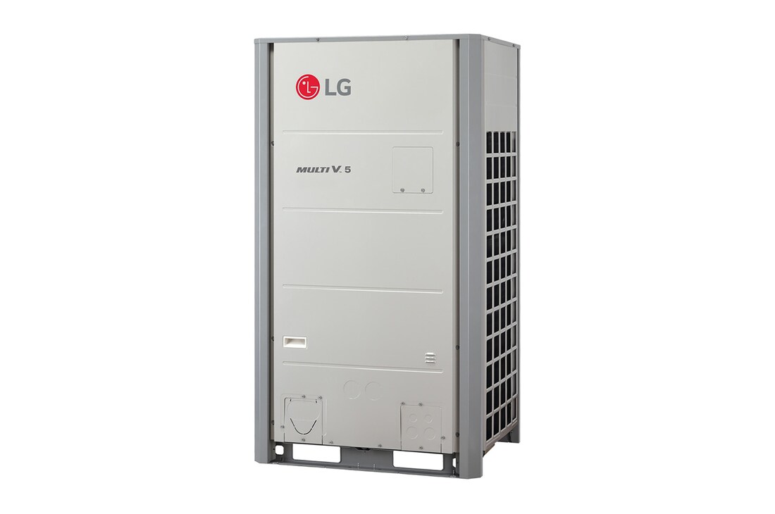 Unit outdoor LG MULTI V 5 ARUV121LLS5, 12HP, saluran berbentuk persegi di sisi kanan unit.