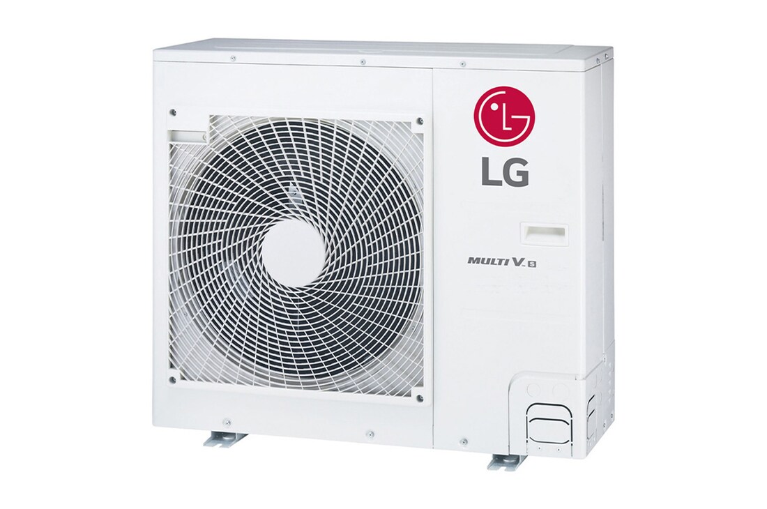 LG MULTI V S ARUV050GSD5 unit outdoor, 4HP. Bentuknya persegi panjang dan panjang, serta di dalamnya terdapat panel besar.