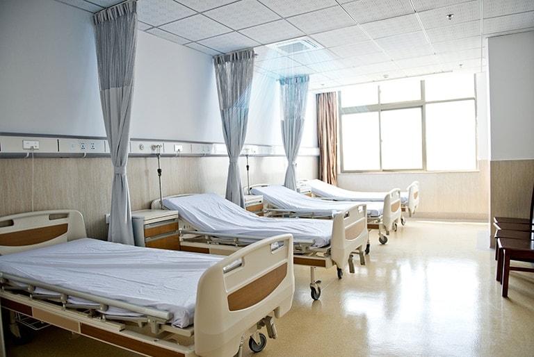 a patient room with air conditioning on.
