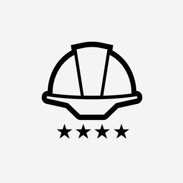 Gambar ikon helm, yang menunjukkan layanan profesional.