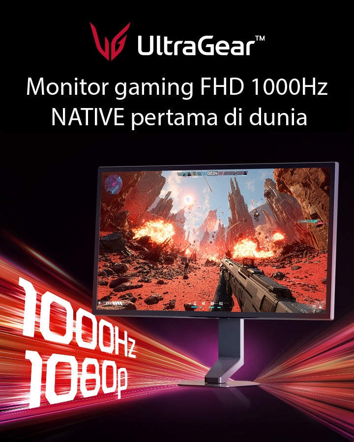 UltraGear G5, Monitor Gaming FHD 1080p dengan Kecepatan Refresh Asli 1000Hz Pertama di Dunia (25G590B)