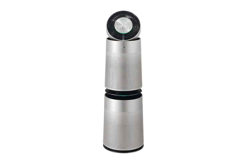 LG PuriCare™ 360º Air Purifier, 100M² dengan Sensor PM 1.0 dan Multifiltration System/Hepafilter, ThinQ™ - Silver, AS10GDSH0
