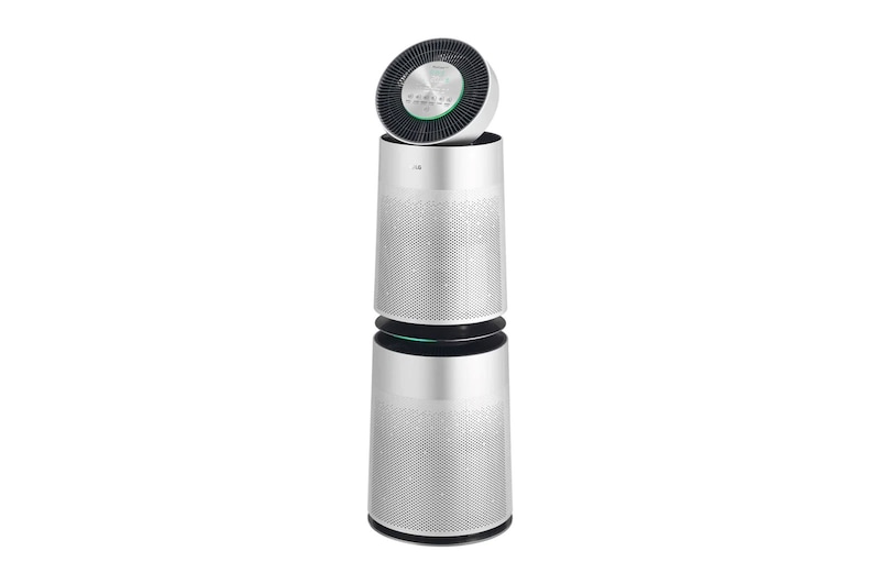 LG PuriCare™ 360º Air Purifier, 100M² dengan Sensor PM 1.0 dan Multifiltration System/Hepafilter, ThinQ™ - Silver, AS10GDSH0