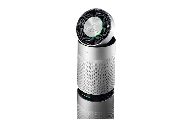 LG PuriCare™ 360º Air Purifier, 100M² dengan Sensor PM 1.0 dan Multifiltration System/Hepafilter, ThinQ™ - Silver, AS10GDSH0