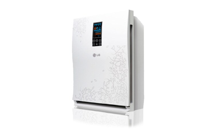 Front view of Air Purifier LG diproduksi oleh LG dengan teknologi yang terkenal keunggulannya. PS-Q450WC