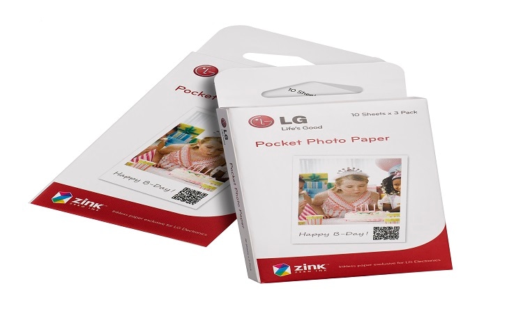 LG Simple, Stylish, Smart Mobile Printer LG Pocket Photo, Photo Paper PS2203, PS2203