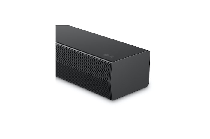 Tampilan depan sudut samping LG Soundbar S40T