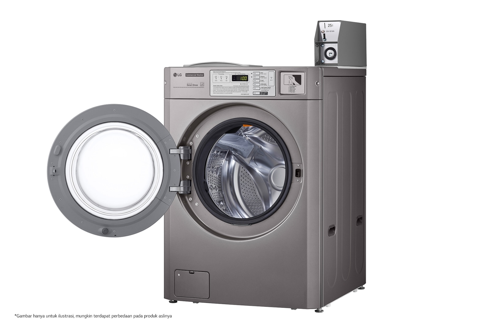 LG Mesin Cuci Komersial Front Load Kapasitas Standar 3,7 cu.ft, CWG27MDORS