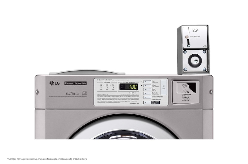 LG Mesin Cuci Komersial Front Load Kapasitas Standar 3,7 cu.ft, CWG27MDORS