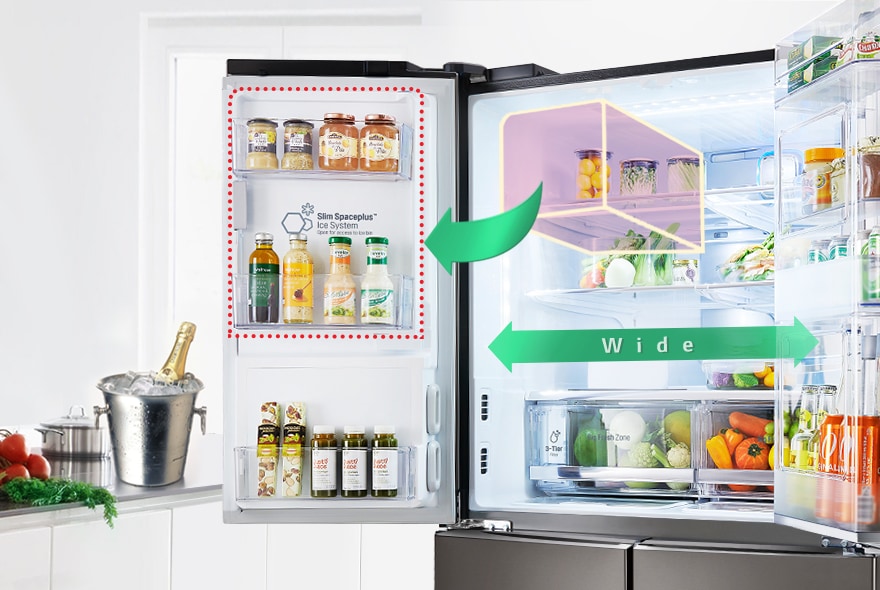 No more dead space in the first shelf – LG Slim In-door Ice Maker in the Fridge