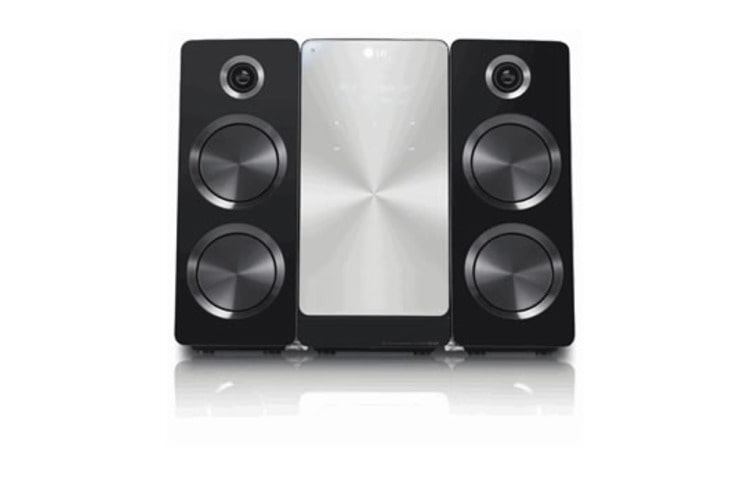 LG Stylish Micro System 160 watt dengan Side Subwoofer dan iPhone / iPod Playback & Recharge, serta USB Direct Recording & Playback, FB166