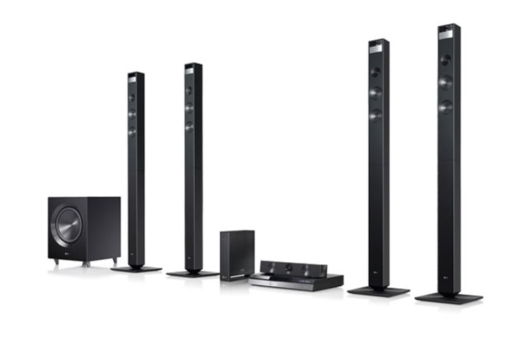 LG 3D Sound Zooming Blu-ray 9.1 Home Cinema System 1125 watt dengan Fitur LG Smart TV dan Wireless Speakers BH9520TW tampak depan
