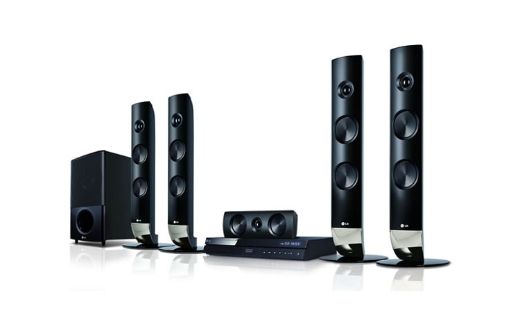 LG DVD 5.1 Home Cinema System 850 watt dengan HDMI dan USB Direct Recording &amp; Playback DH6320H tampak depan