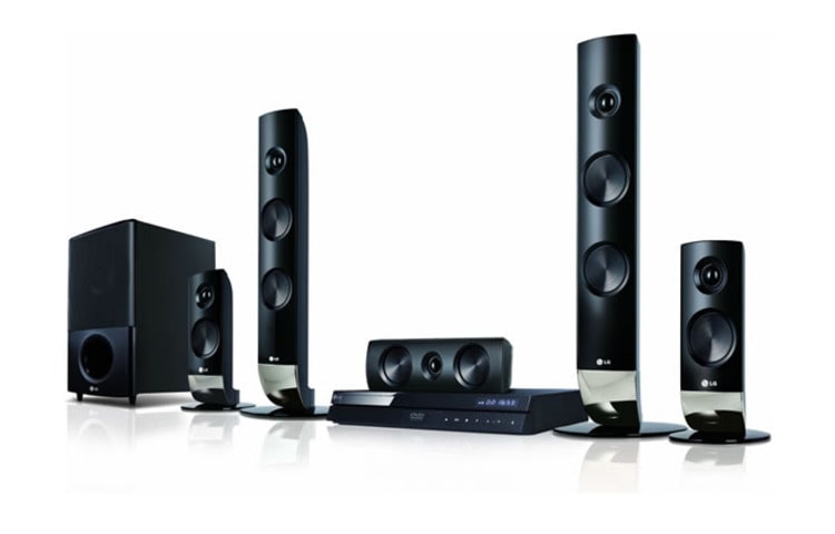 Front view of LG DVD 5.1 Home Cinema System 850 watt dengan HDMI dan USB Direct Recording &amp; Playback DH6320P