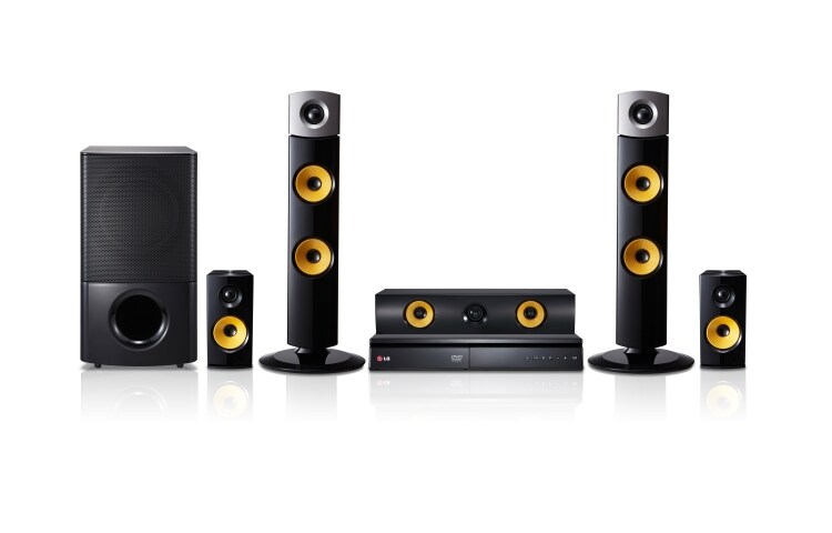 LG DVD 5.1 Home Cinema System 1000 watt dengan HDMI dan USB Direct Recording &amp; Playback DH6330P tampak depan