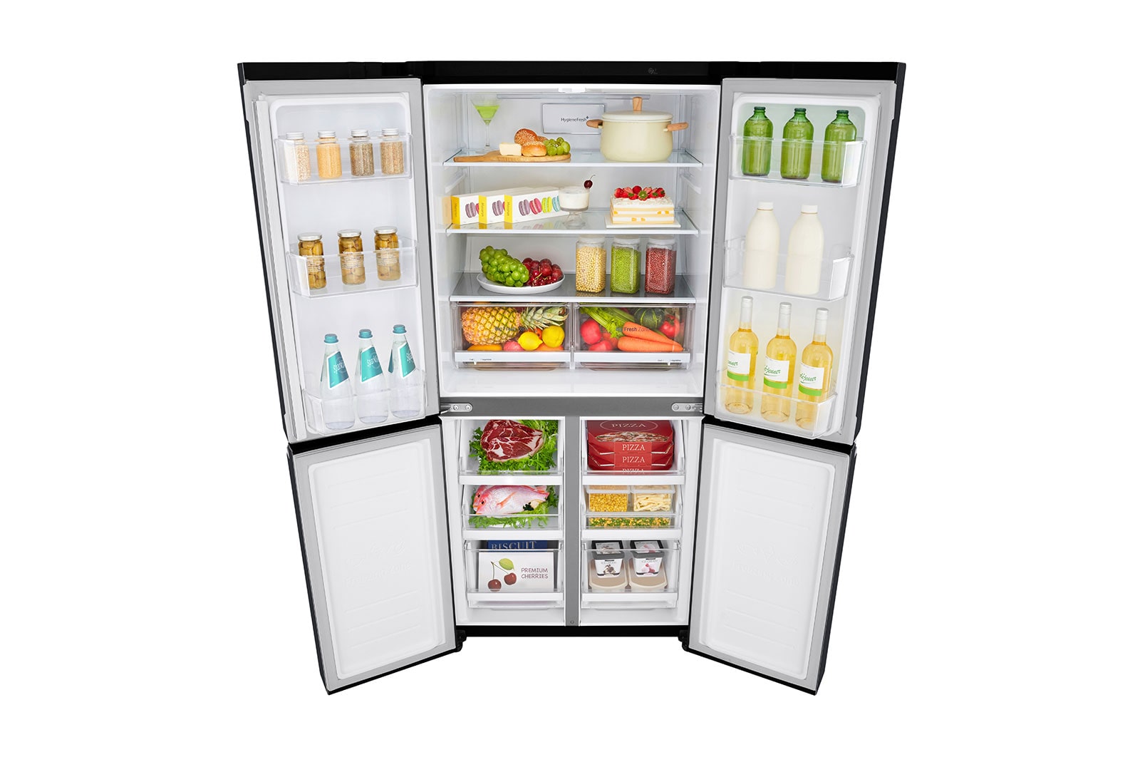 LG Kulkas Multi Door 594L gross /464L nett Ramping dengan Inverter Linear Compressor, ThinQ™ dengan WiFi, GC-B22FTQPL