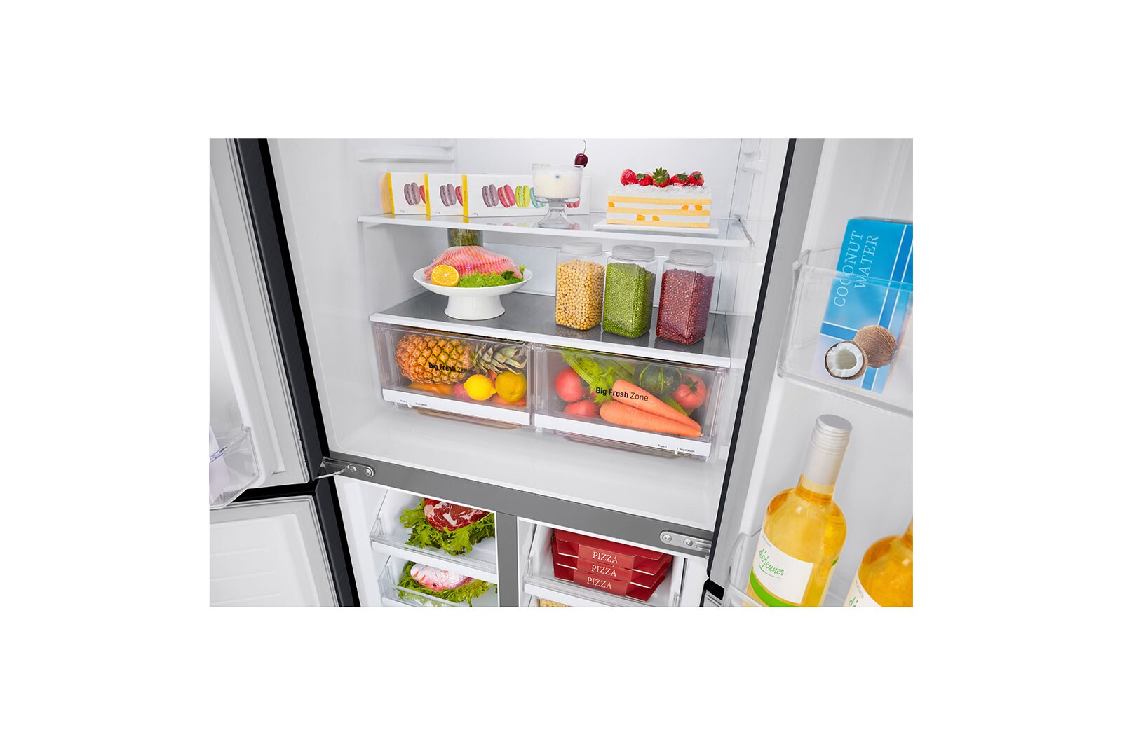 LG Kulkas Multi Door 594L gross /464L nett Ramping dengan Inverter Linear Compressor, ThinQ™ dengan WiFi, GC-B22FTQPL