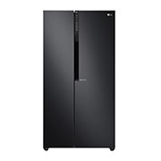 Kulkas Side by Side 679L gross /613L nett Inverter Linear Compressor dan Multi Air Flow - Hitam GC-B247KQBK tampak depan
