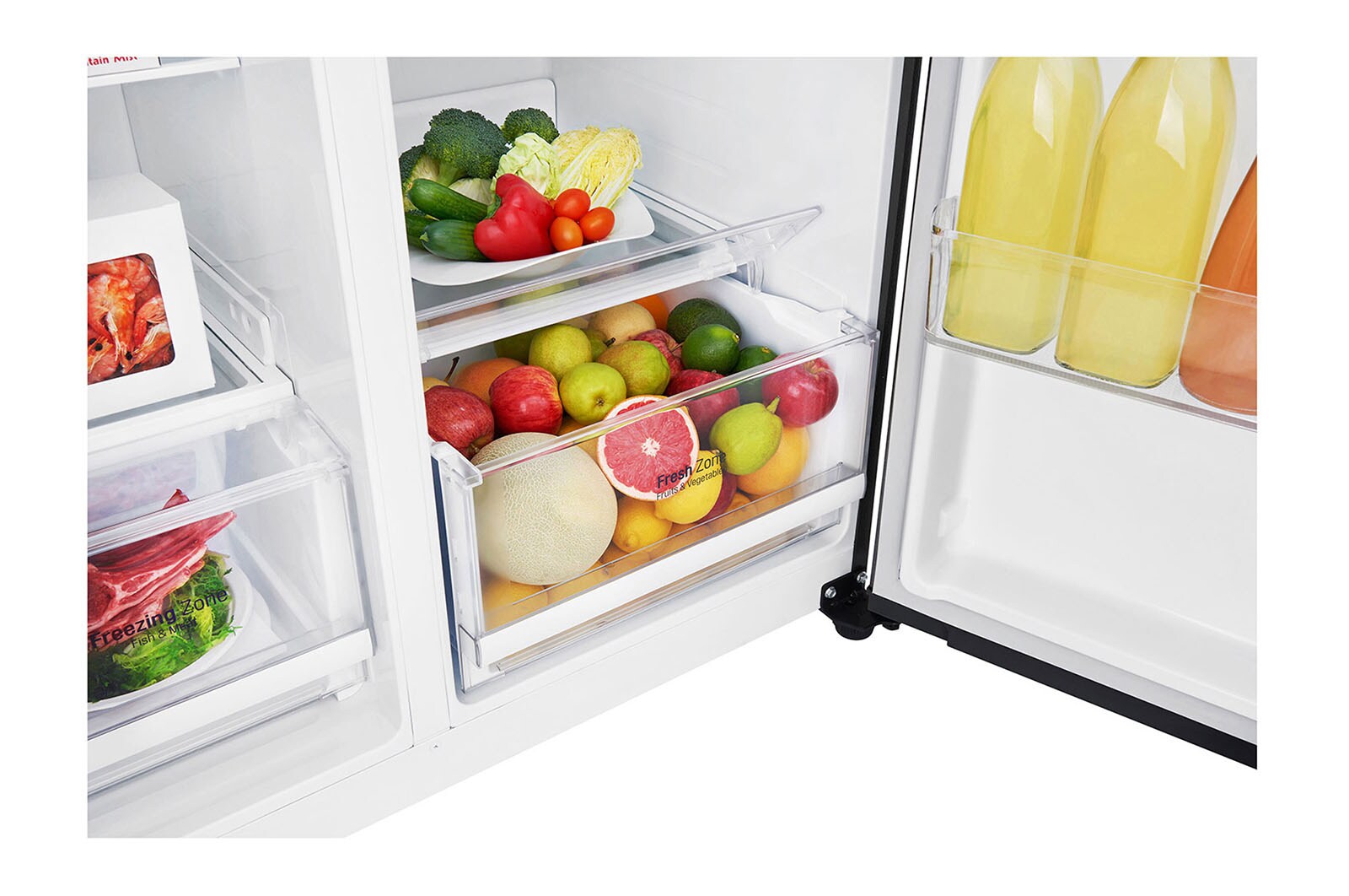 LG Kulkas Side by Side 679L gross /613L nett Inverter Linear Compressor dan Multi Air Flow - Hitam, GC-B247KQBK