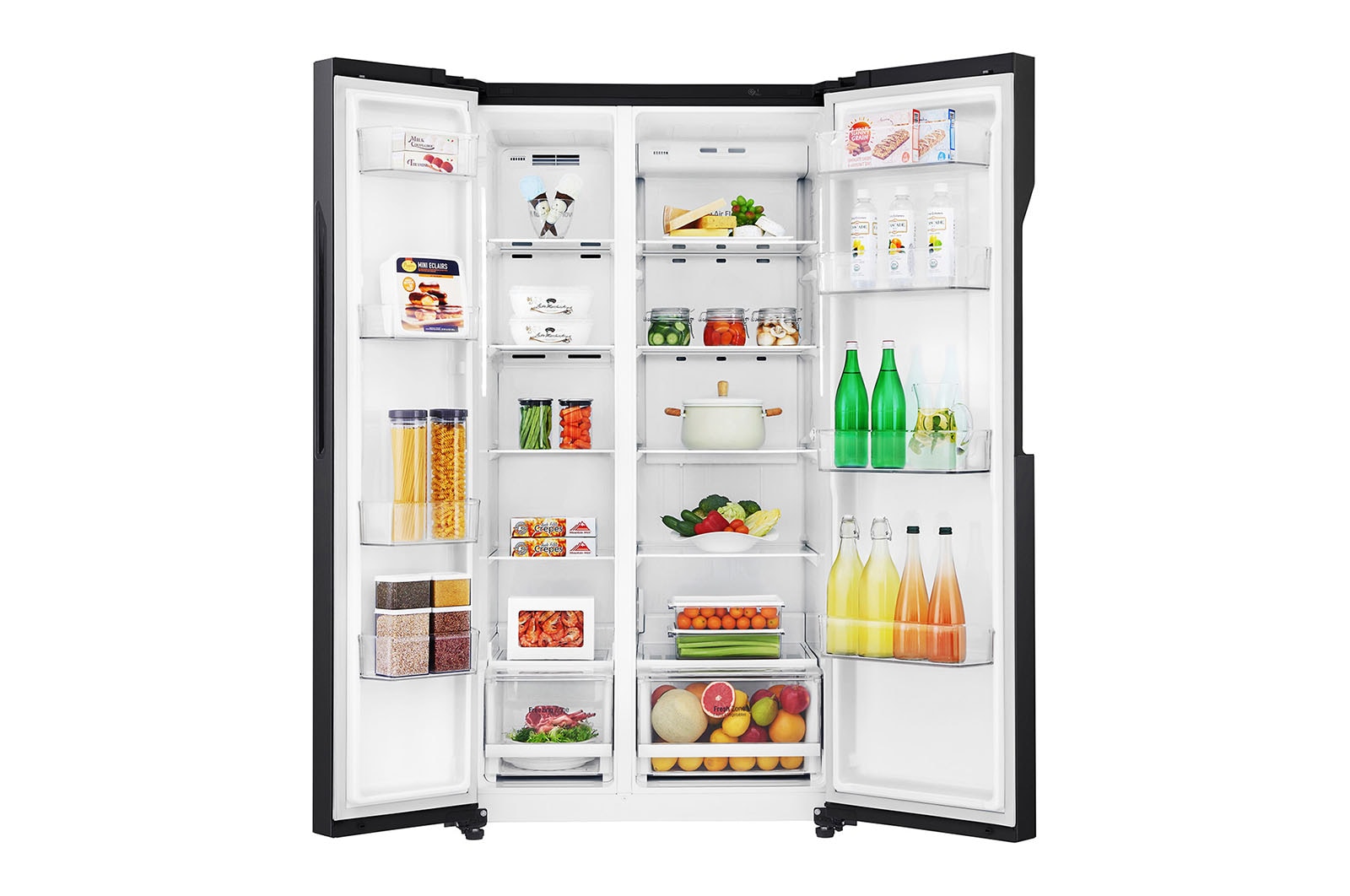 LG Kulkas Side by Side 679L gross /613L nett Inverter Linear Compressor dan Multi Air Flow - Hitam, GC-B247KQBK