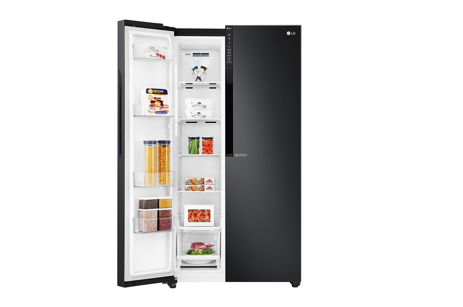 LG Kulkas Side by Side 679L gross /613L nett Inverter Linear Compressor dan Multi Air Flow - Hitam, GC-B247KQBK